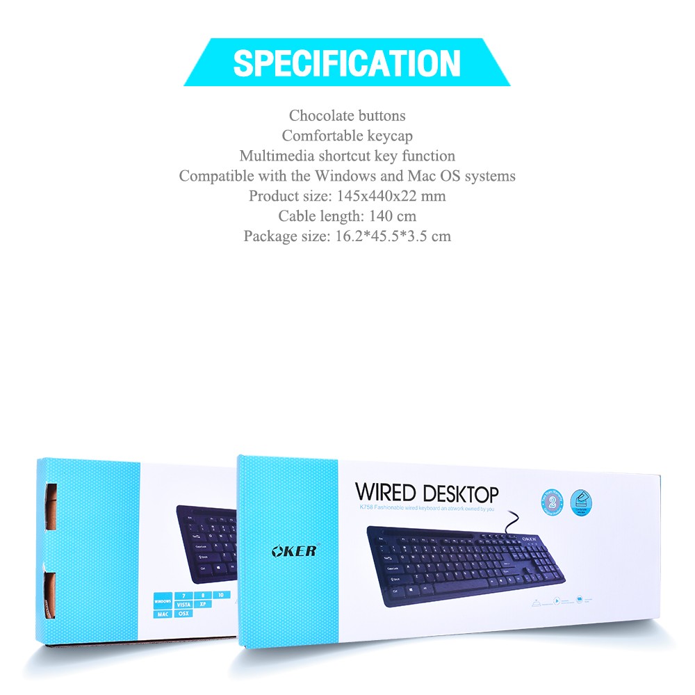 OKER K-758 OKER MULTIMEDIA KEYBOARD USB KB-UB-OK-758BK