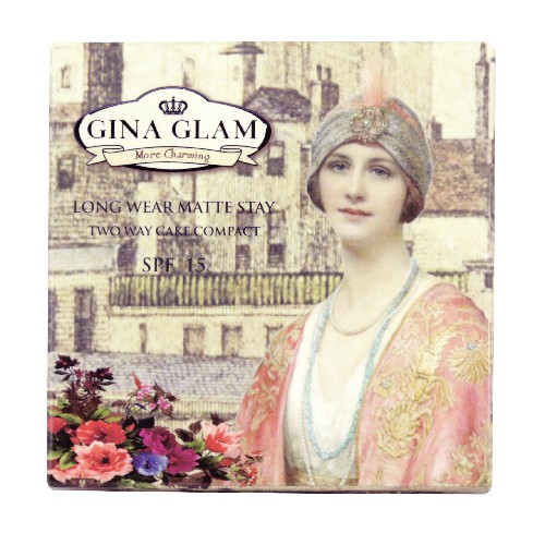 Gina Glam Long Wear Matte Stay Two Way Cake Compact Powder SPF 15 G40 จีน่า เกลม แป้งคุมมันผสมรองพื้น