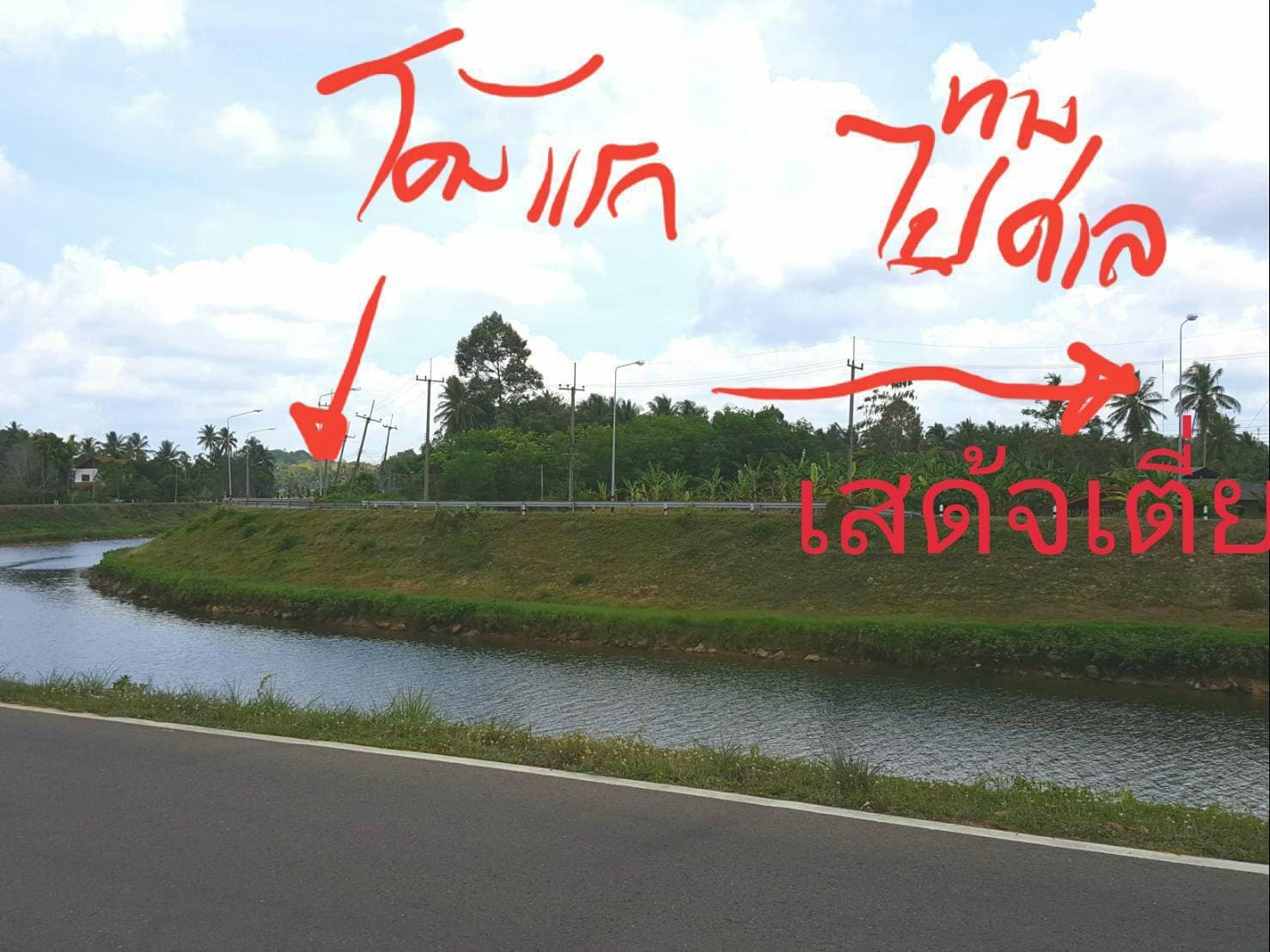 ขายที่ดินราคาถูกงานละ 6.4 แสน อำเภอเมืองชุมพรติดถนนลาดยางและคลองพนังตักบรรยากาศดีใกล้โรงเรียนอนุบาลชุมพร 900 เมตร ศาลากลาง 1.2 กม. เหมาะสร้างบ้านห้องพักการเดินทางสะดวกสบาย