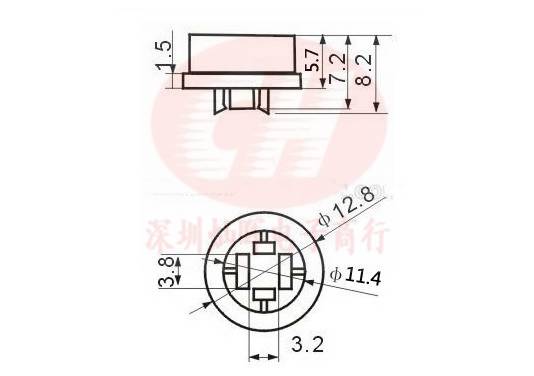 พลาสติกปุมกด Round B3F-4055 Tactile Switch Cap 9.58x5.1mm compatible with OMRON