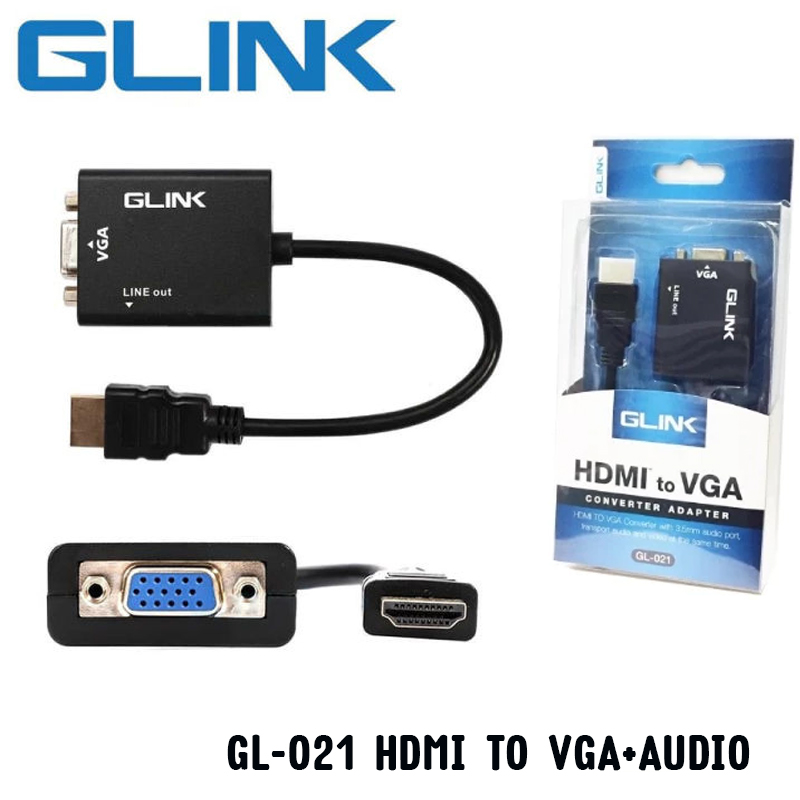 GL-021 GLINK ADAPTOR HDMI (M) TO VGA (F)+ SOUND 23CM CV-GO-XX-HDM15