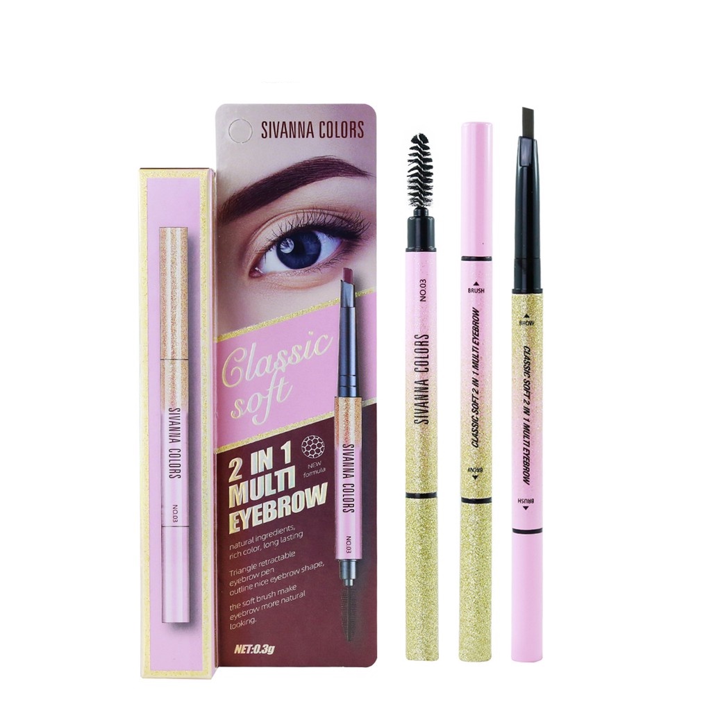 Sivanna Colors Classic Soft 2 in 1 Multi Eyebrow ES8009 ซีเวียน่า ดินสอเขียนคิ้ว