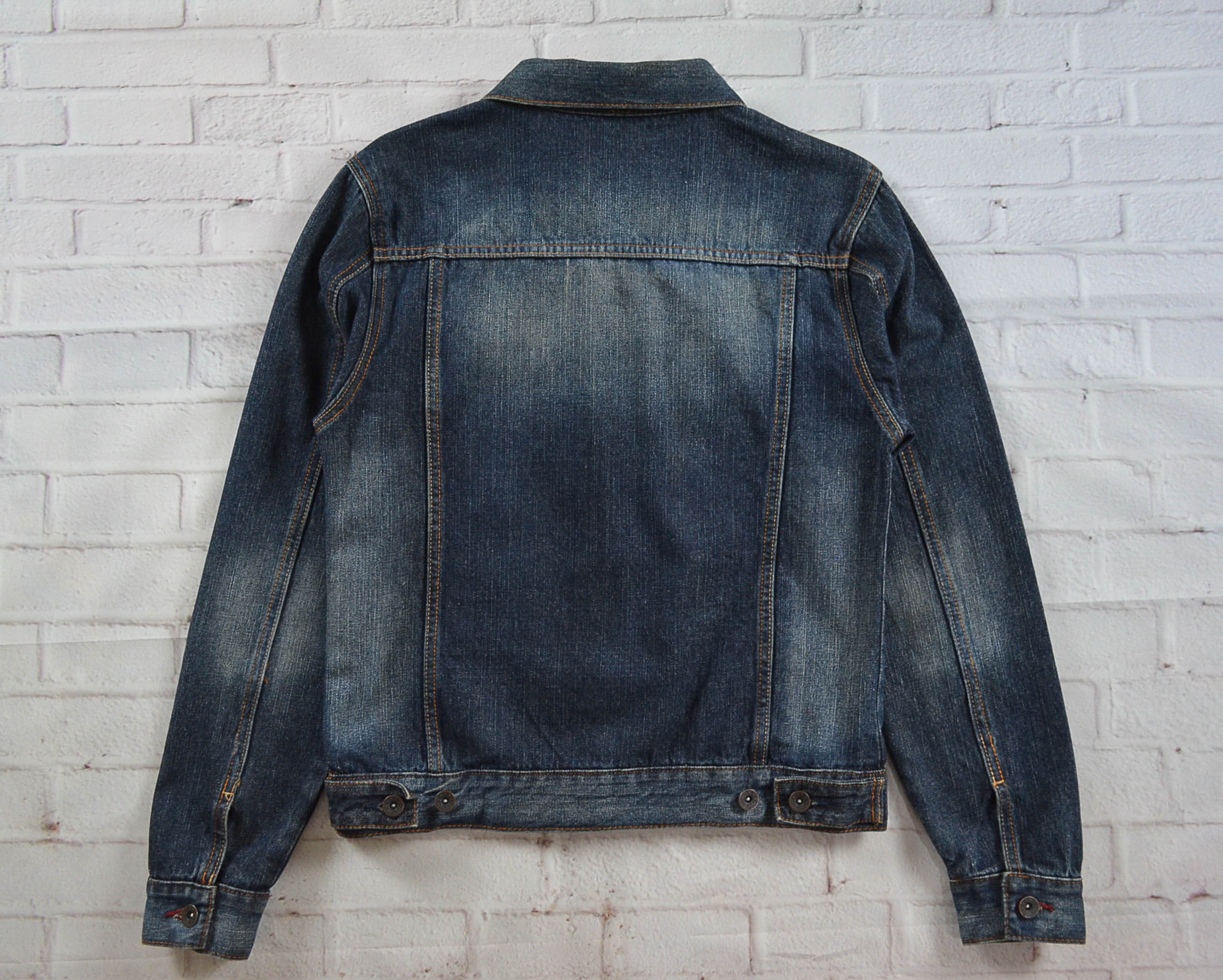 JEANS อกจริง37' (M) เสื้อแจ็คเก็ตยีนส์ เสื้อยีนส์แขนยาวหญิงชาย สีเข้ม ผ้านุ่มใส่สบายใส่คลุมกันแดด