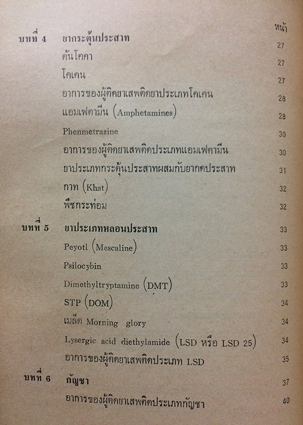 ความรู้เกี่ยวกับยาเสพติดให้โทษ สารที่ออกฤทธิ์ต่อจิตประสาท และการใช้ยาในทางที่ผิด