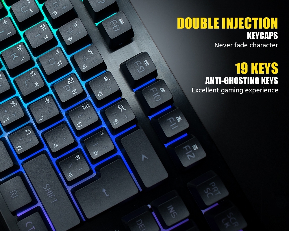 NUBWO NK031 NUBWO SAVIOR GAMING KEYBOARD RAINBOW 9LED MODES KB-UB-NW-NK31X