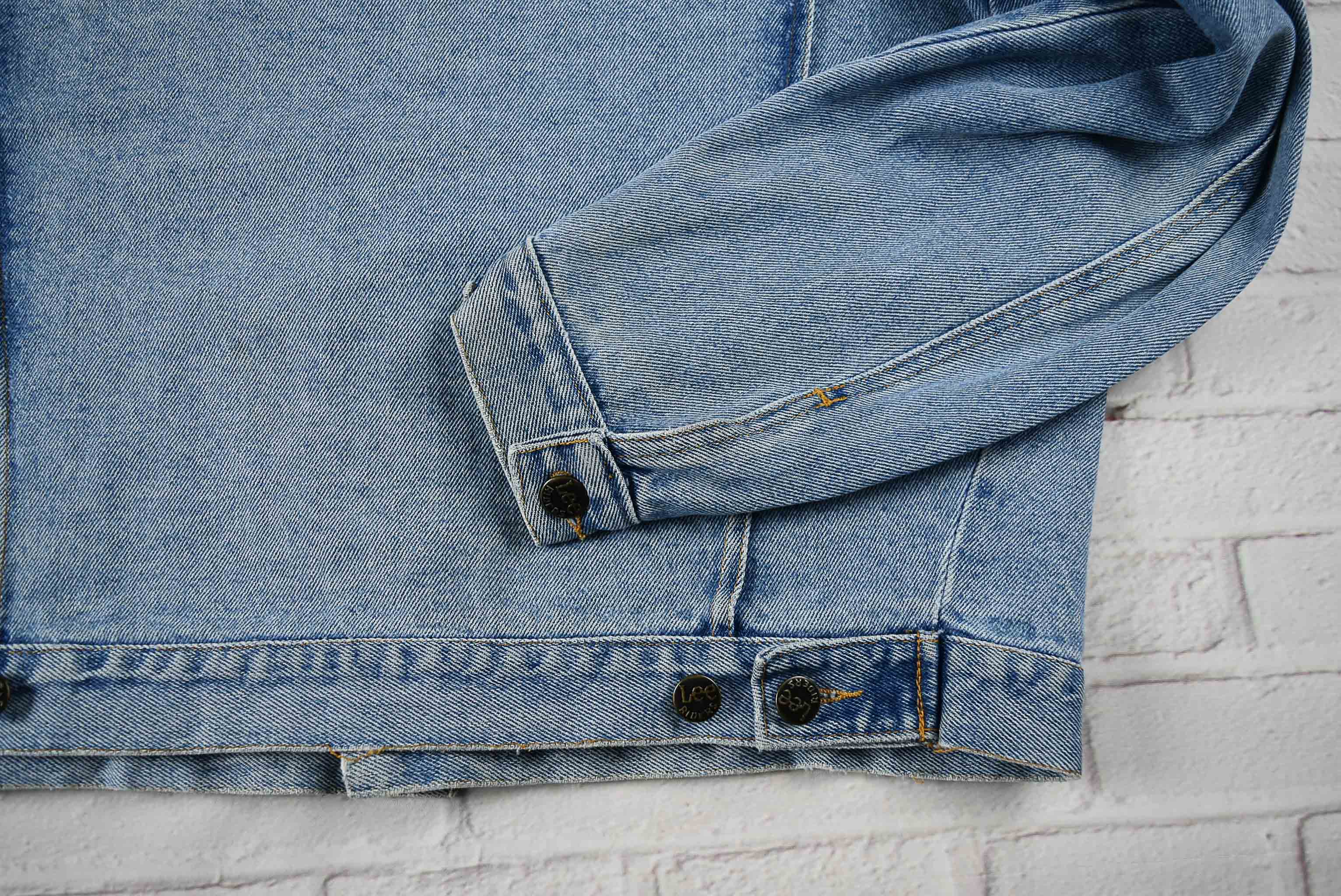 LEE อกจริง 44 ไซส์ M เสื้อแจ็คเก็ตยีนส์ แขนยาว ผู้ชาย สีสวยสุดๆ ผ้านุ่มใส่สบาย มีกระเป๋าข้าง ใส่ขับมอไซค์