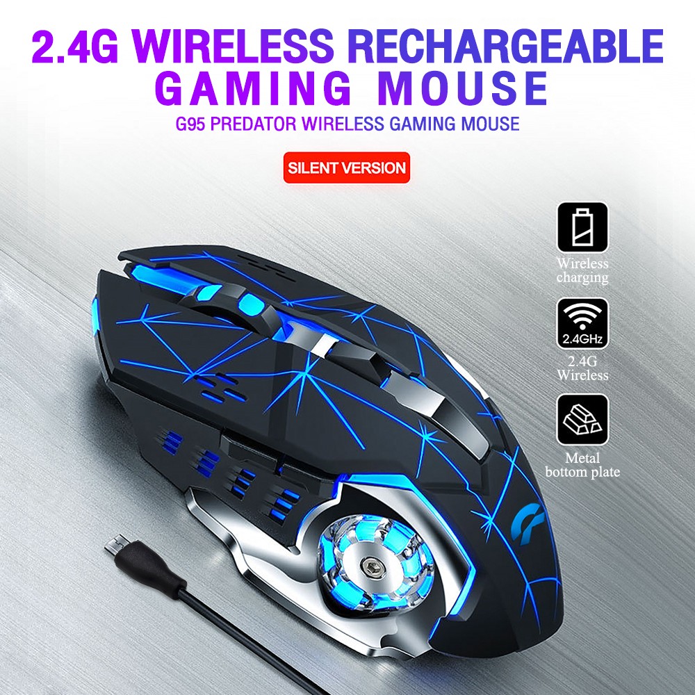 OKER G95 WIRELESS MOUSE 2400DPI เม้าท์ไร้สาย ไฟ7สี RECHARGEABLE SKU-02958
