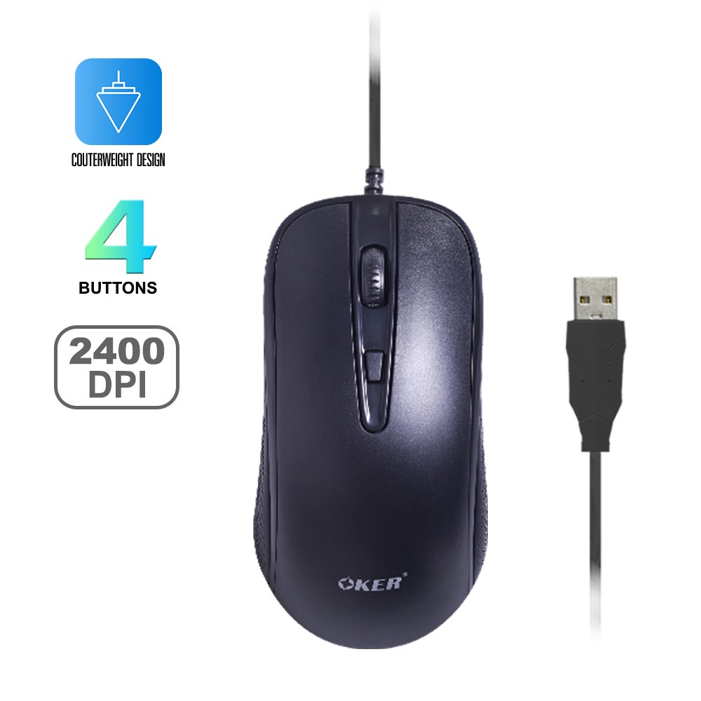 M218 OKER MOUSE USB LED 2400DPI MO-OK-OU-218BK