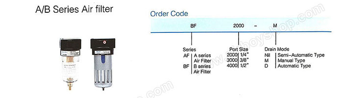 Order Code : AF2000, BF2000, BF3000, BF4000