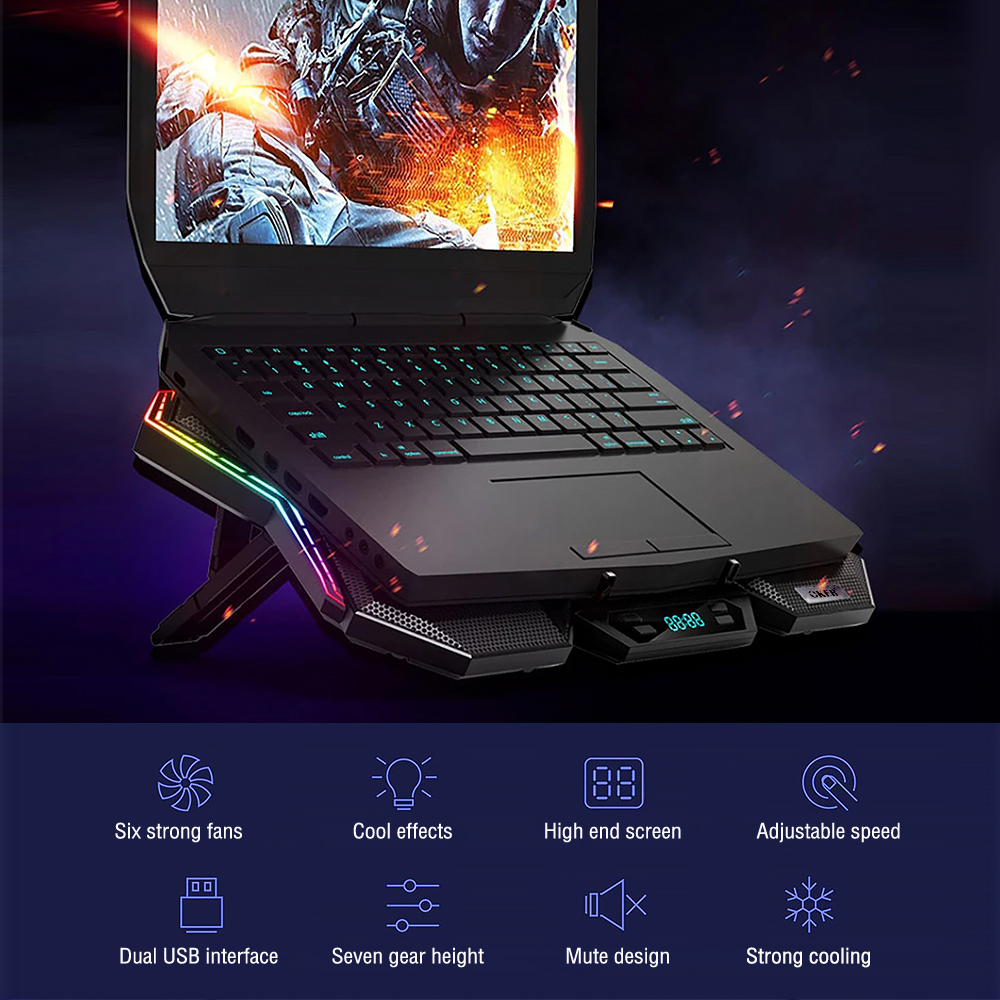 OKER X747 OKER 6FAN HURRICANE COOLING PAD17" FA-OK-NB-X747B