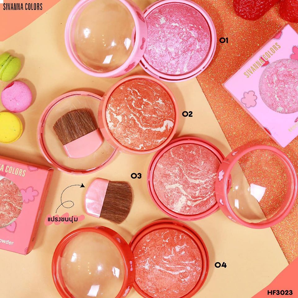 Sivanna Colors Macaron Baked Powder HF3023 ซีเวียน่า ปัดแก้ม มารอง บลัชออนเนื้อคุกกี้