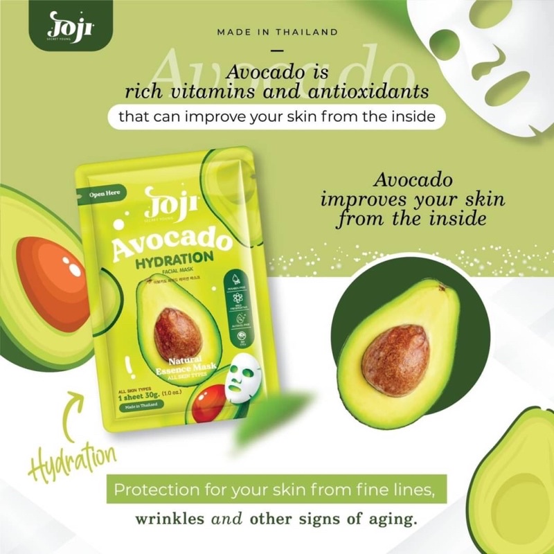 Joji Secret Young Fruity Mask sheet series 10 แผ่น (1กล่อง) แผ่นมาส์กหน้าผลไม้