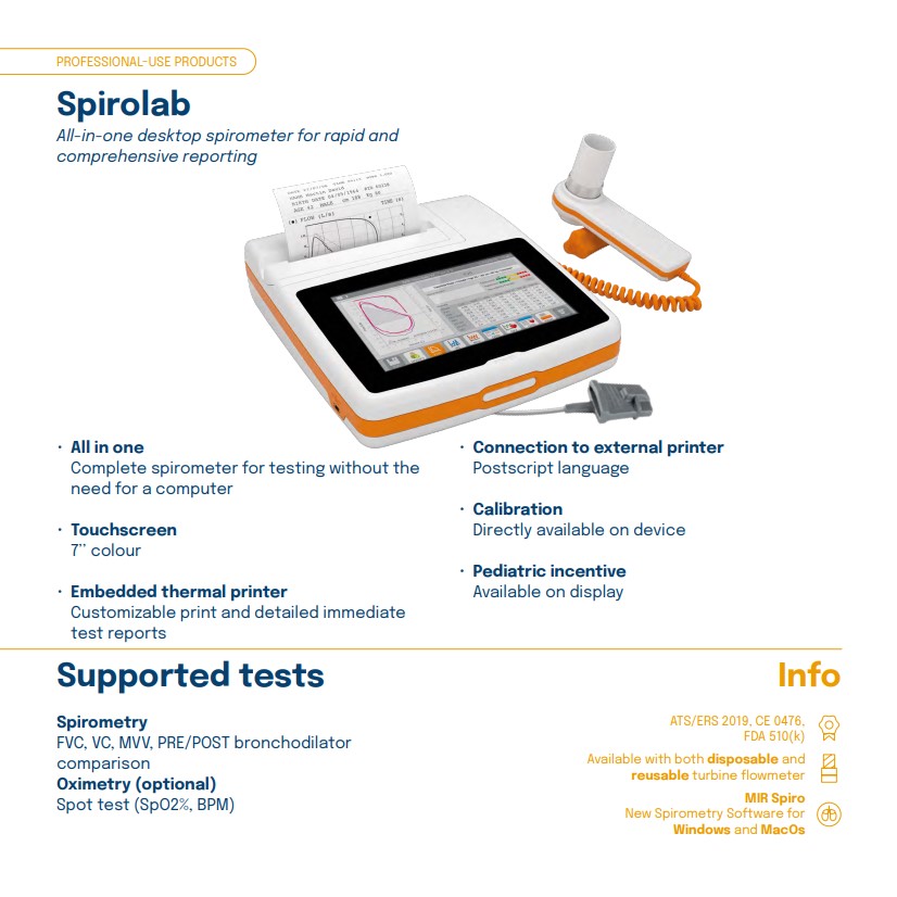 เครื่องตรวจวัดสมรรถภาพและการทำงานของปอด (MIR Spirometer)