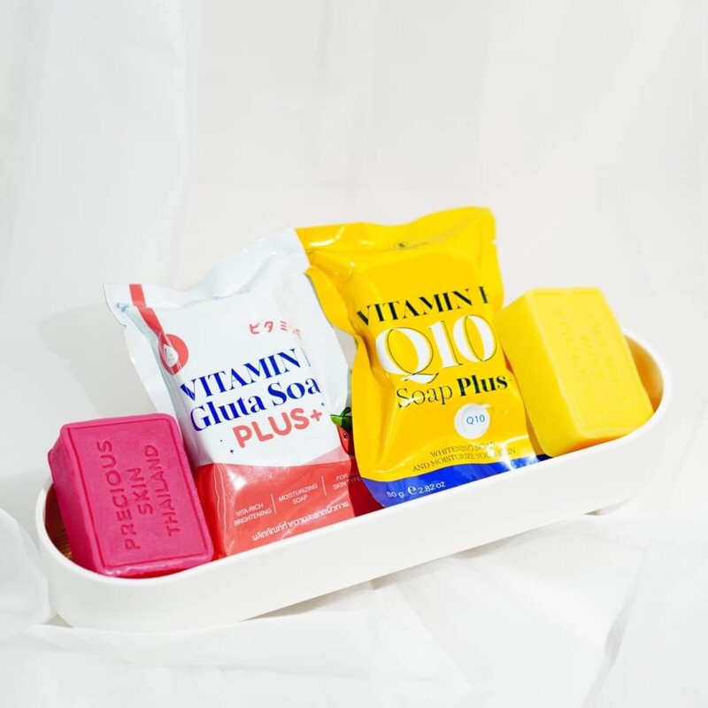 สบู่วิตามินอี 2สูตร Vit E+Q10 / Vit E +Gluta 80g