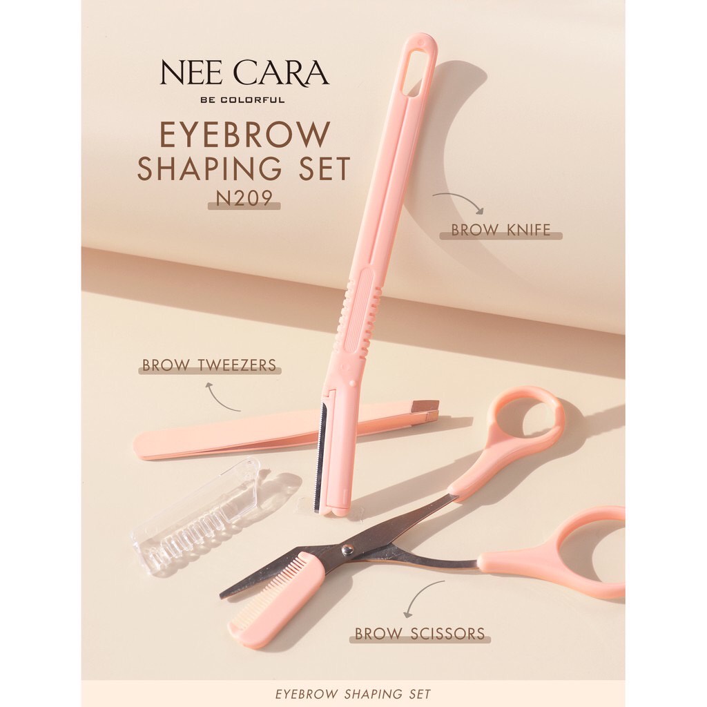 NEE CARA นีคาร่า EYEBROW SHAPING SET N209 เซ็ตแต่งคิ้ว ที่กันคิ้ว