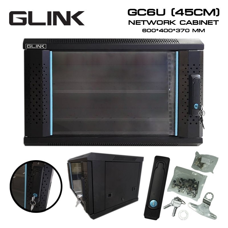 GLINK GC6U Glink ตู้ Rack รุ่น ลึก 60cm ขนาด 60x60x37 สำหรับกล้องวงจรปิด มาตรฐานสากล SKU-02354