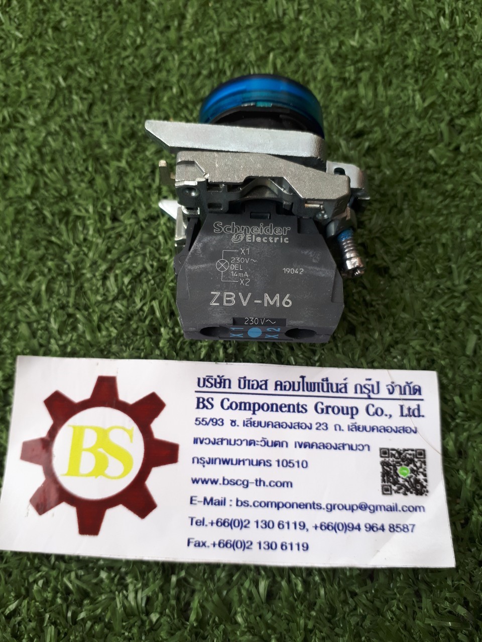 Schneider : PL.22mm. XB4BVM6 LED220VAC น้ำเงิน