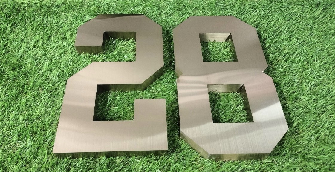 ป้ายอักษรโลหะยกขอบ ป้ายบ้านเลขที่ 28