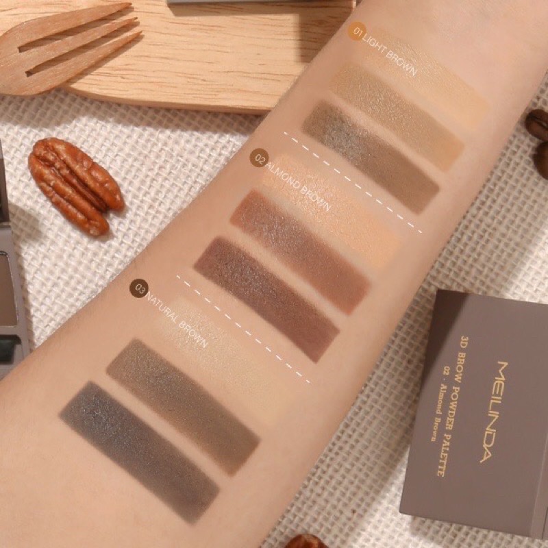 Meilinda 3D Brow Powder Palette MC3109 เขียนคิ้ว บราว พาวเดอร์ 3.6กรัม
