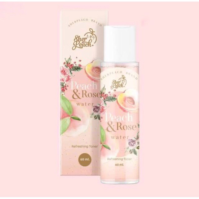 SHERPEACH PEACH & ROSE WATER TONER 60ml.โทนเนอร์ เชอพีช