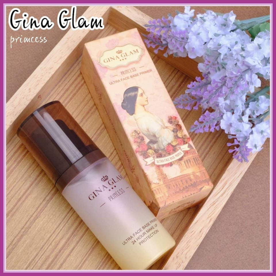 ❤ Gina Glam Princess Ultra Face Base Primer 30g G18 ไพเมอร์เนื้อซิลิโคน จีน่า เกลม ไพรเมอร์ จีน่าแกรม ปกปิดรูขุนขน