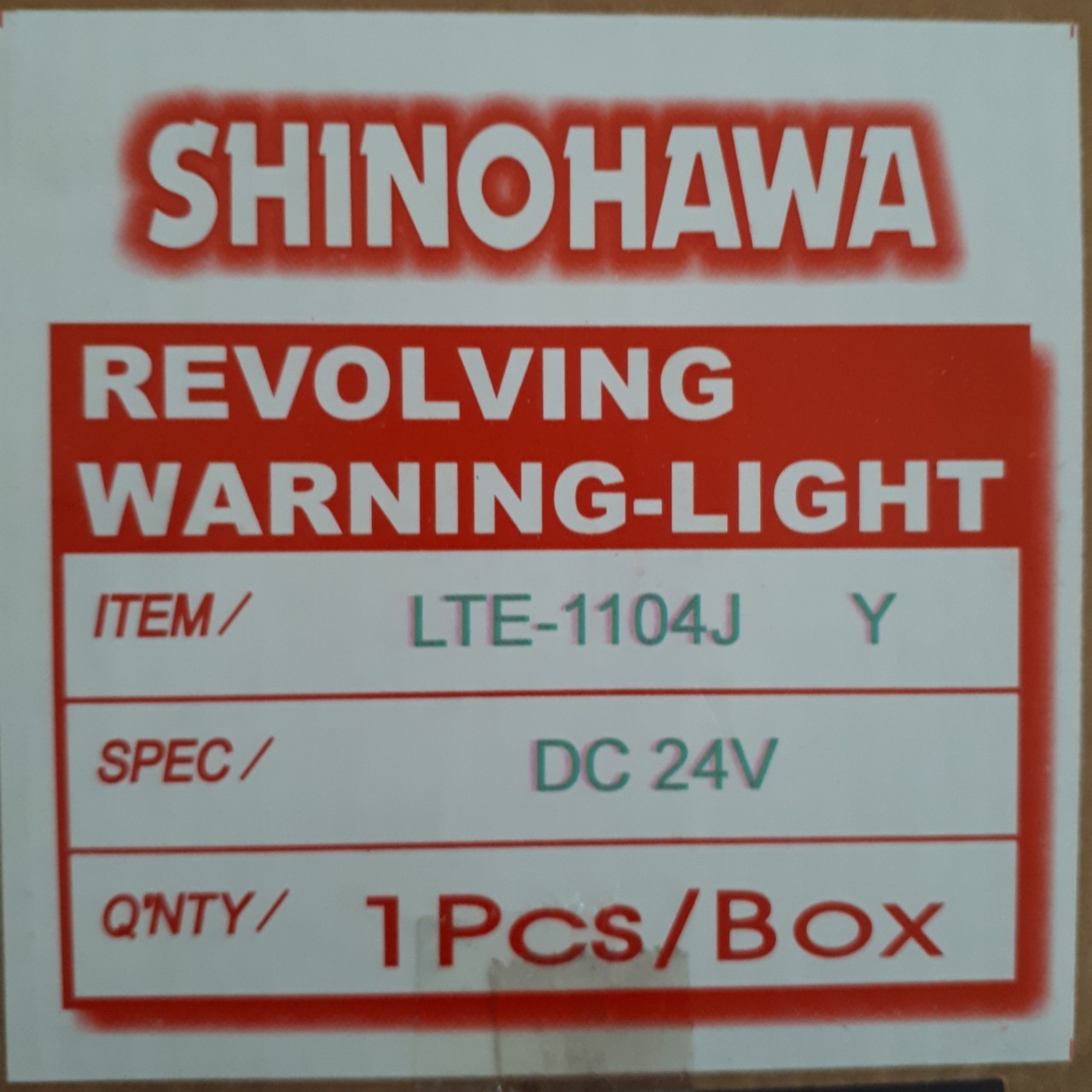 Shinohawa : ไฟหมุน 4" มีออด,หลอดเขี้ยว, 24VDC สีเหลือง