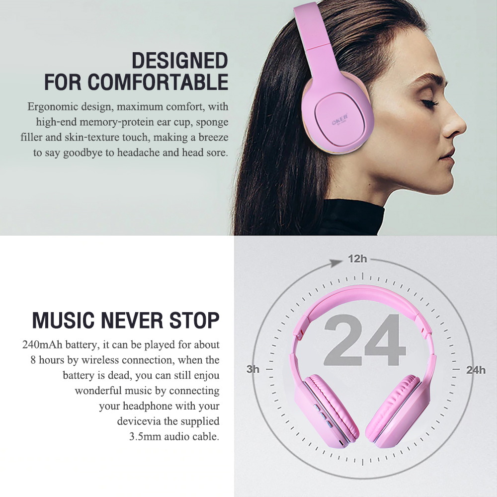 HEADPHONE OKER BLUETOOTH BT-1608 HP-BT-OK-BT1608