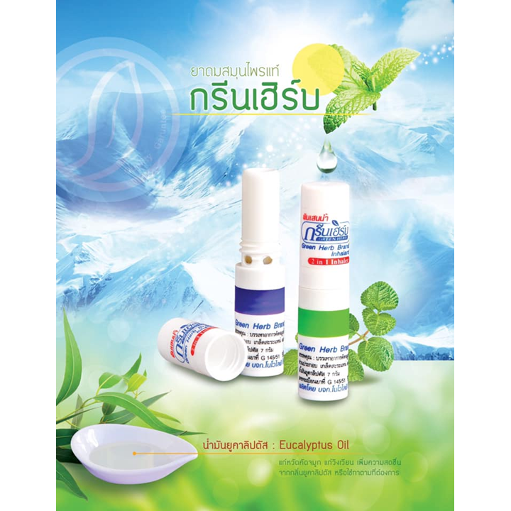 Green Herb Brand Inhalant x 5 โหล (60 ชิ้น) ยาดมกรีนเฮิร์บ