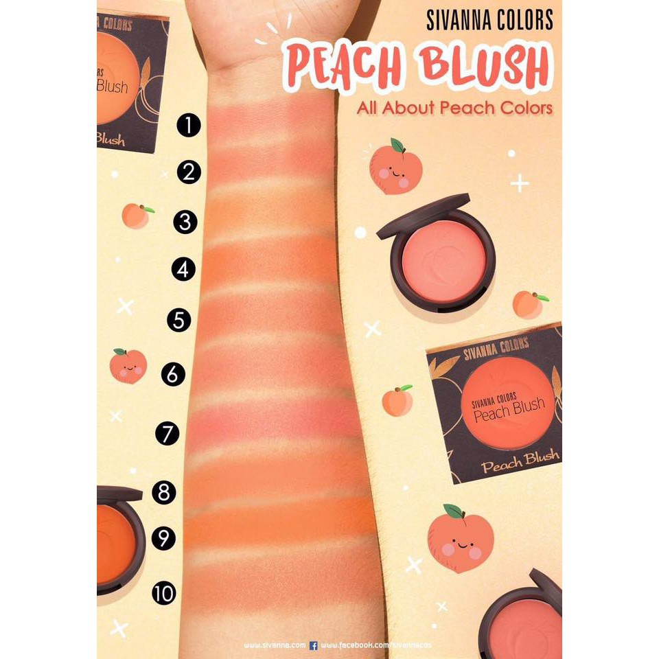 Sivanna Colors Peach Blush HF6017 ซีเวียน่า ปัดแก้ม พีช 8 กรัม
