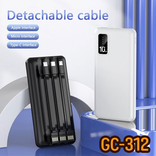 GC-312 d-power Fast Power Bank 10000mAh (Black / ดำ) แบตสำรอง พาวเวอร์แบงค์ แบตเตอรี่สำรอง ชาร์จเร็ว Quick Charge MB-DP-BT-G312X