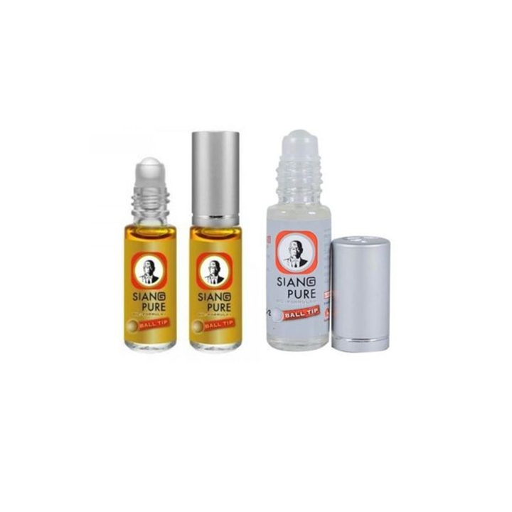 Siang Pure Oil Formula I 3cc x 6 ชิ้น ยาหม่องน้ำลูกกลิ้งเซียงเพียวอิ๊ว