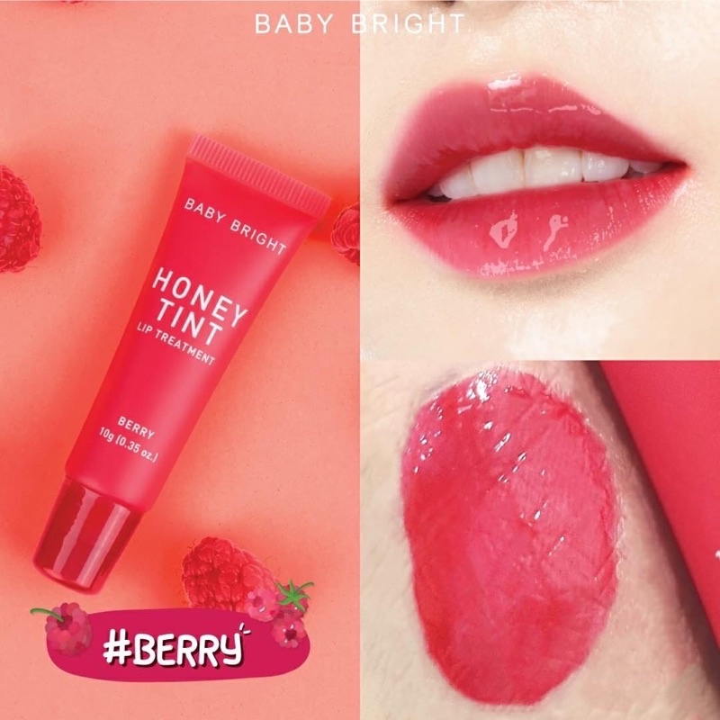 Baby Bright HONEY TINT LIP TREATMENT ฮันนี่ทินท์ 10g เบบี้ไบร์ท วอเตอร์เมล่อน ลิปทิ้นท์ ลิปน้ำผึ้ง สยบปากคล้ำ