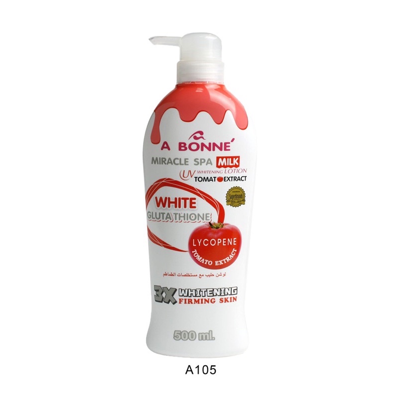 A Bonne Miracle Spa Milk Tomato Extract Mixed UV Whitening Lotion 500 ml โลชั่นมะเขือเทศ