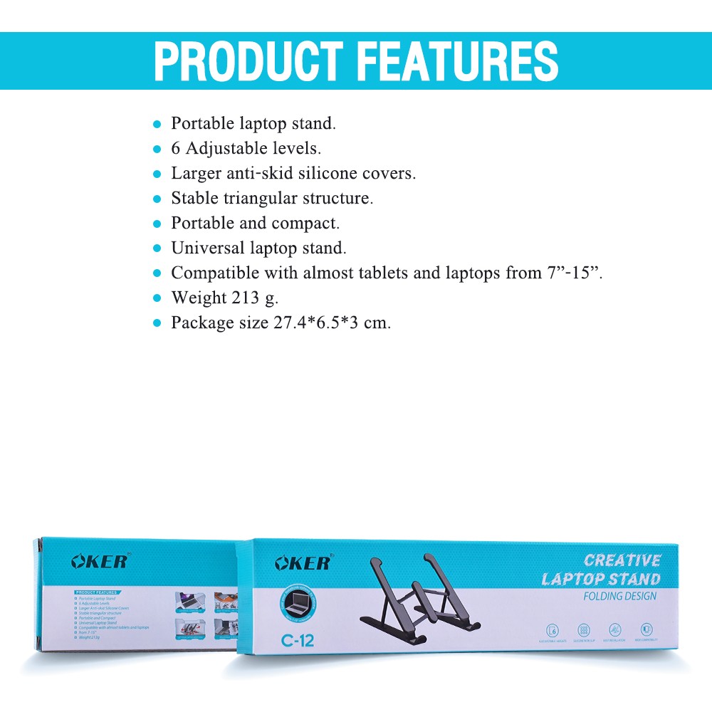 C-12 OKER สแตนด์วางโน๊ตบุ๊ค CREATIVE LAPTOP STAND FA-OK-NB-C12XX