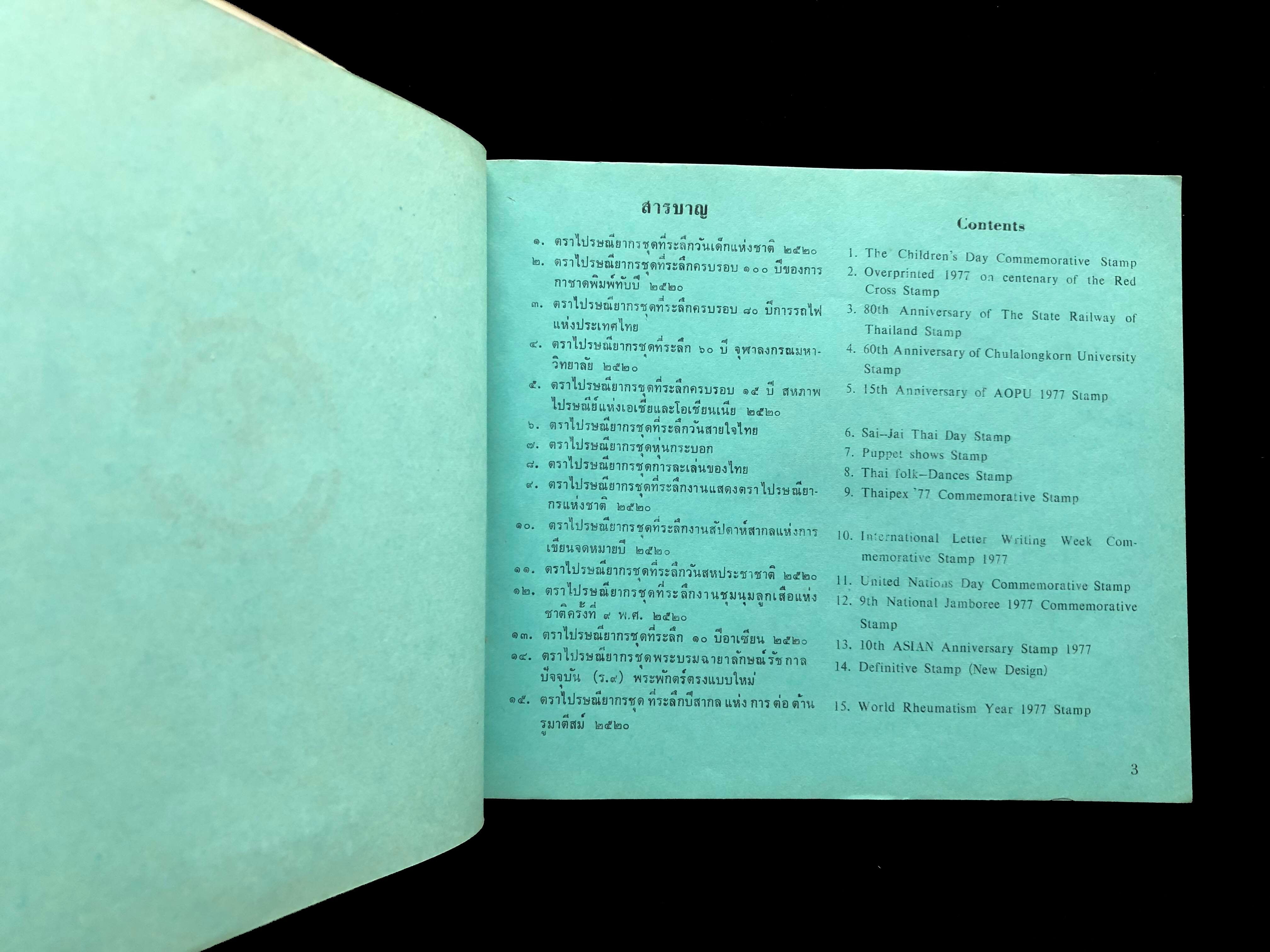 สมุดตราไปรษณียากรไทยประจำปี 2520