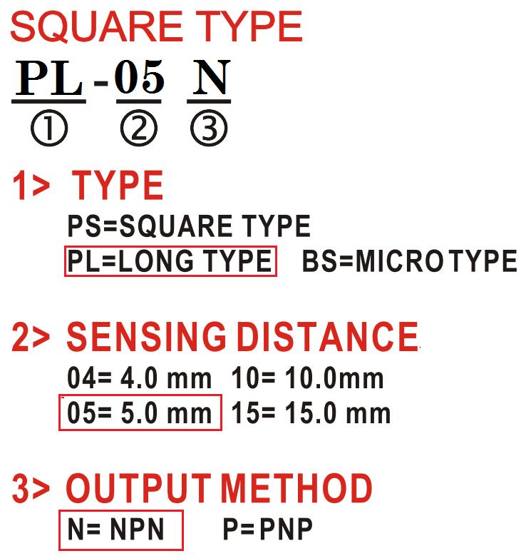 FOTEK : Proximity Sensor, PL-05N, Sen Dist. 5.0 mm, NPN, 10-30VDC,