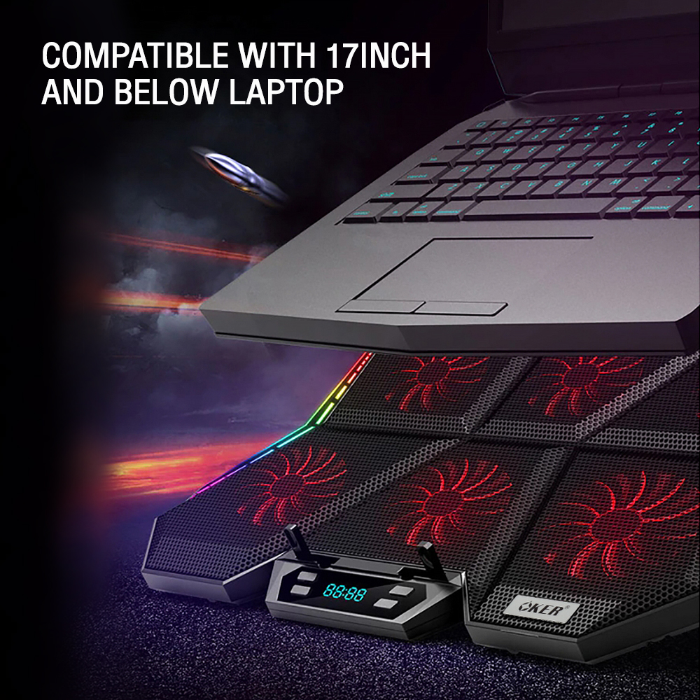 OKER X747 OKER 6FAN HURRICANE COOLING PAD17" FA-OK-NB-X747B