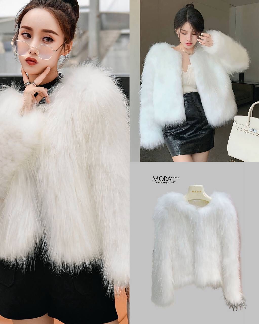 เสื้อคลุมแขนยาวแต่งขนทั้งตัว งานสวยแพง เหมาะกับแฟชั่นหนาวนี้สุดๆ ดีไซน์ออกมาเก๋ งานคือน่ารักมากค่ะ สาวๆต้องมีติดตู้นะคะ