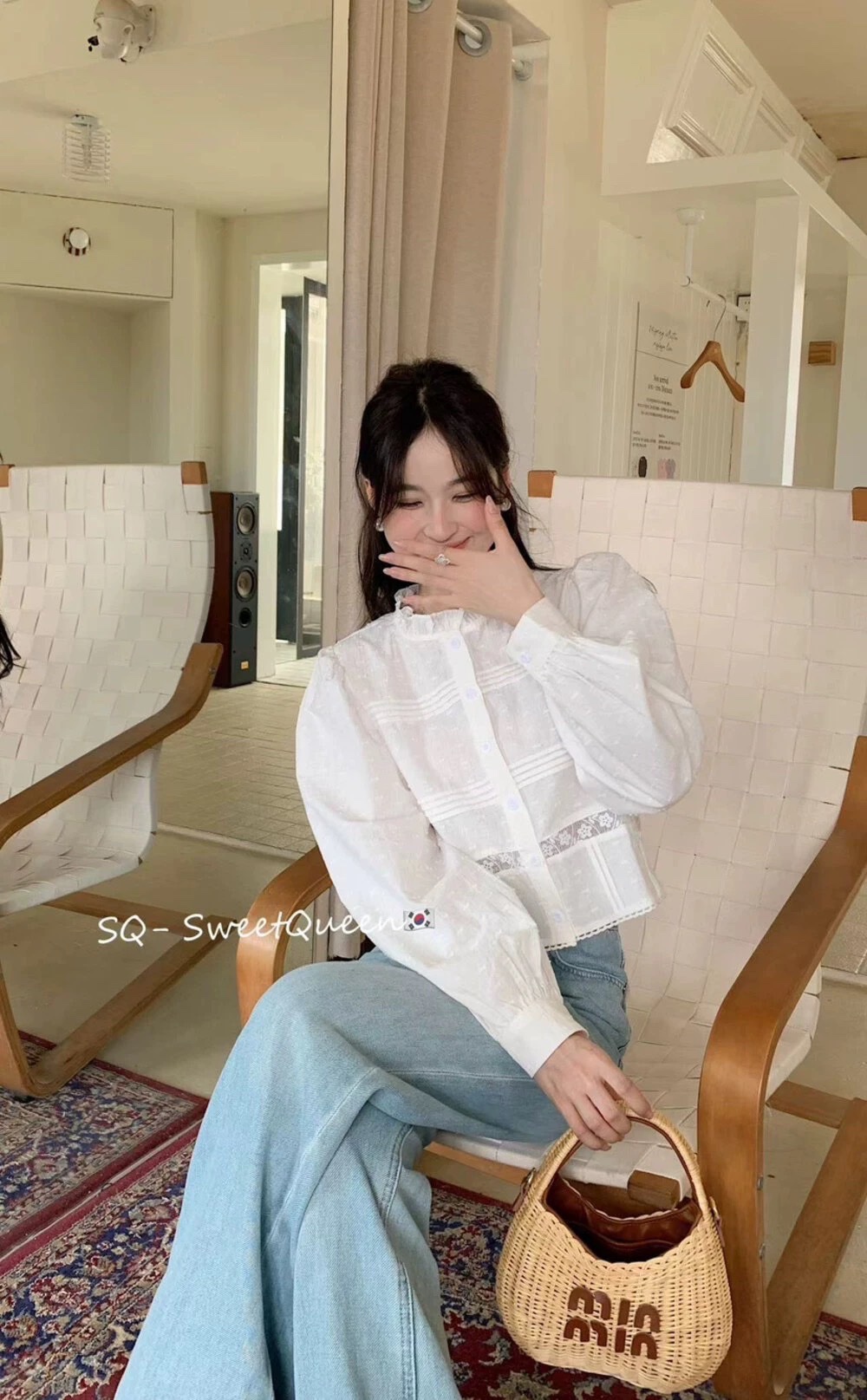 GB SHOP ||| 2711# เสื้อแขนยาว ผ้าลูกไม้ งานกระดุมหน้า เนื้อผ้าดีงานสวย TAG: 🇰🇷🇰🇷