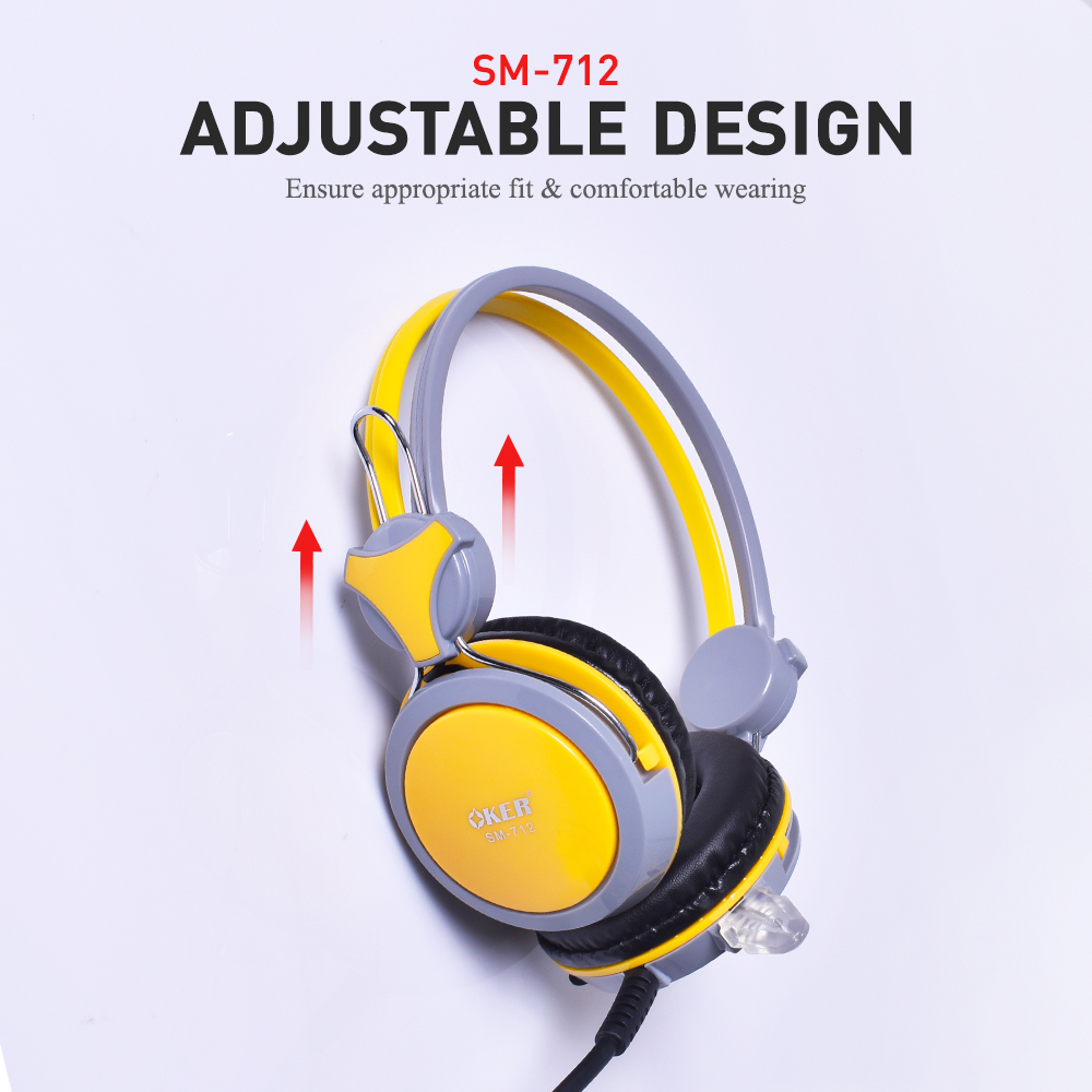 SM-712 OKER สีฟ้า หูฟัง+ไมค์ HP-HM-OK-712YE