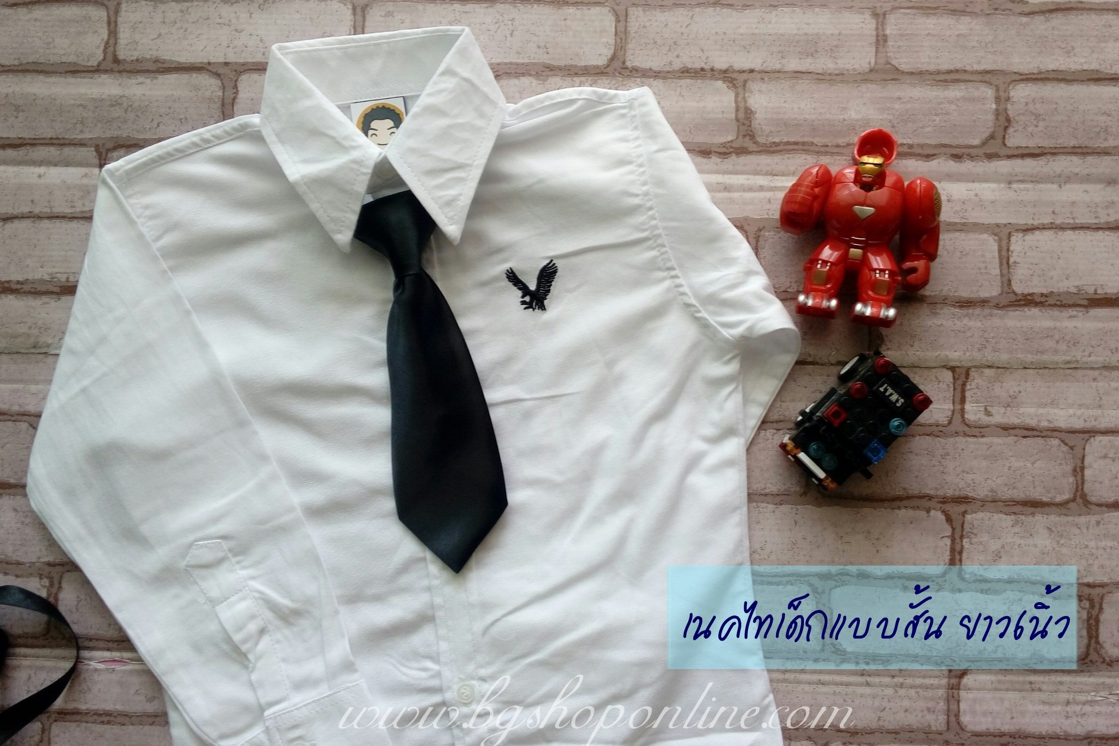 เนคไท AA สีดำ แบบสั้น ความยาว 6" ดำ 6 นิ้ว