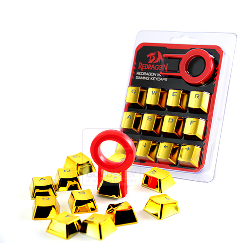 REDRAGON 12 Keycap PBT by GOODWARRANTY METAL COLOR ALL MECHANICAL สีทองโครเมี่ยม SKU-00281
