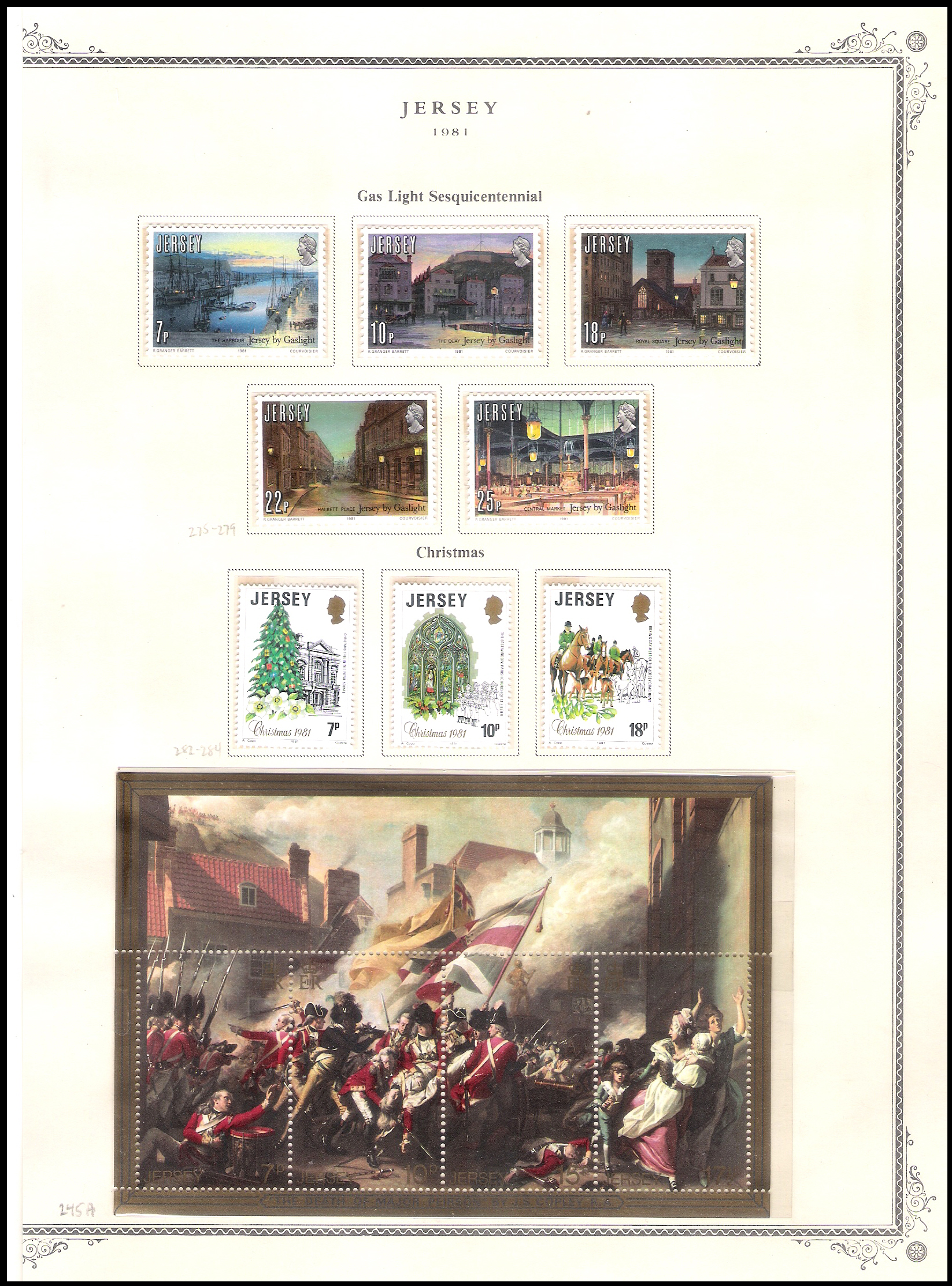 3 SHEETS 1980 GB Jersey