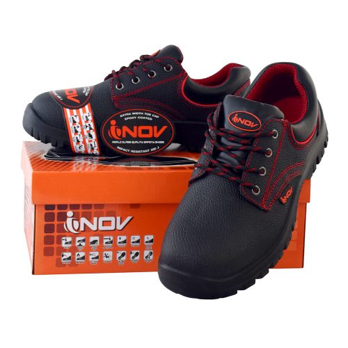INOV : รองเท้าเซฟตี้หุ้มส้น หนังวัวแท้ พื้นเส้นใยคาร์บอนป้องกันไฟฟ้าสถิตย์ พื้นเสริมเหล็ก