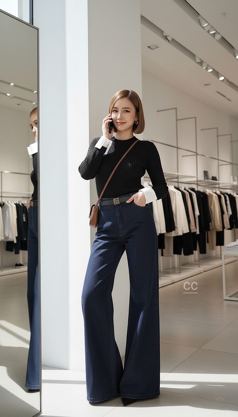 Premium korea🇰🇷100% กางเกงผ้ายีนส์ยืดรุ่นล่าสุด รุ่นนี้ผ้ายืนหยุ่นใส่สบายมากๆ ดีเทลงานปัก ทรงสวย แพทเทิลขากระบอกใหญ่ใส่แล้วสวยพลางหุ่นสุดๆ มาพร้อมเข็มขัดเข้ากัน บอกเลยใส่สวยมากๆคร่าาาาา