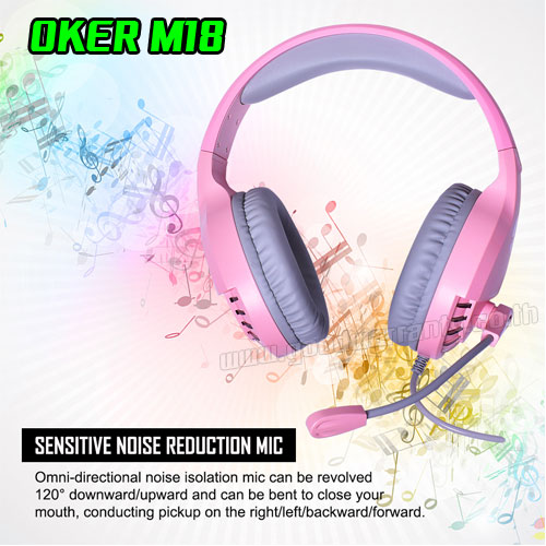 OKER M18 OKER HIFI GAMING HEADPHONE+MIC หูฟัง มีไฟ SKU-01733