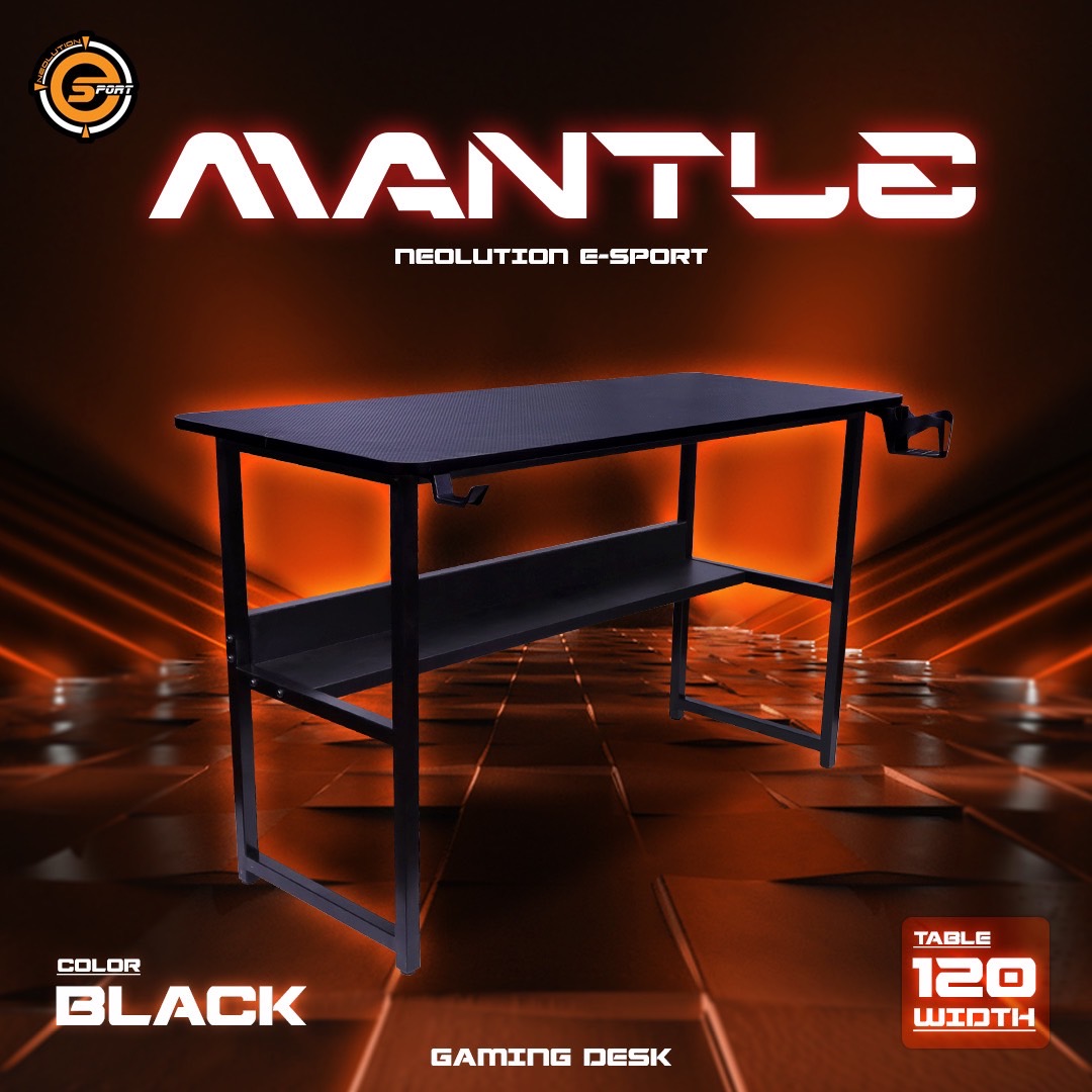 NEOLUTION GAMING DESK โต๊ะเกมมิ่งค์ MANTLE ยาว 1.2 เมตร CG-NO-TB-MANBK