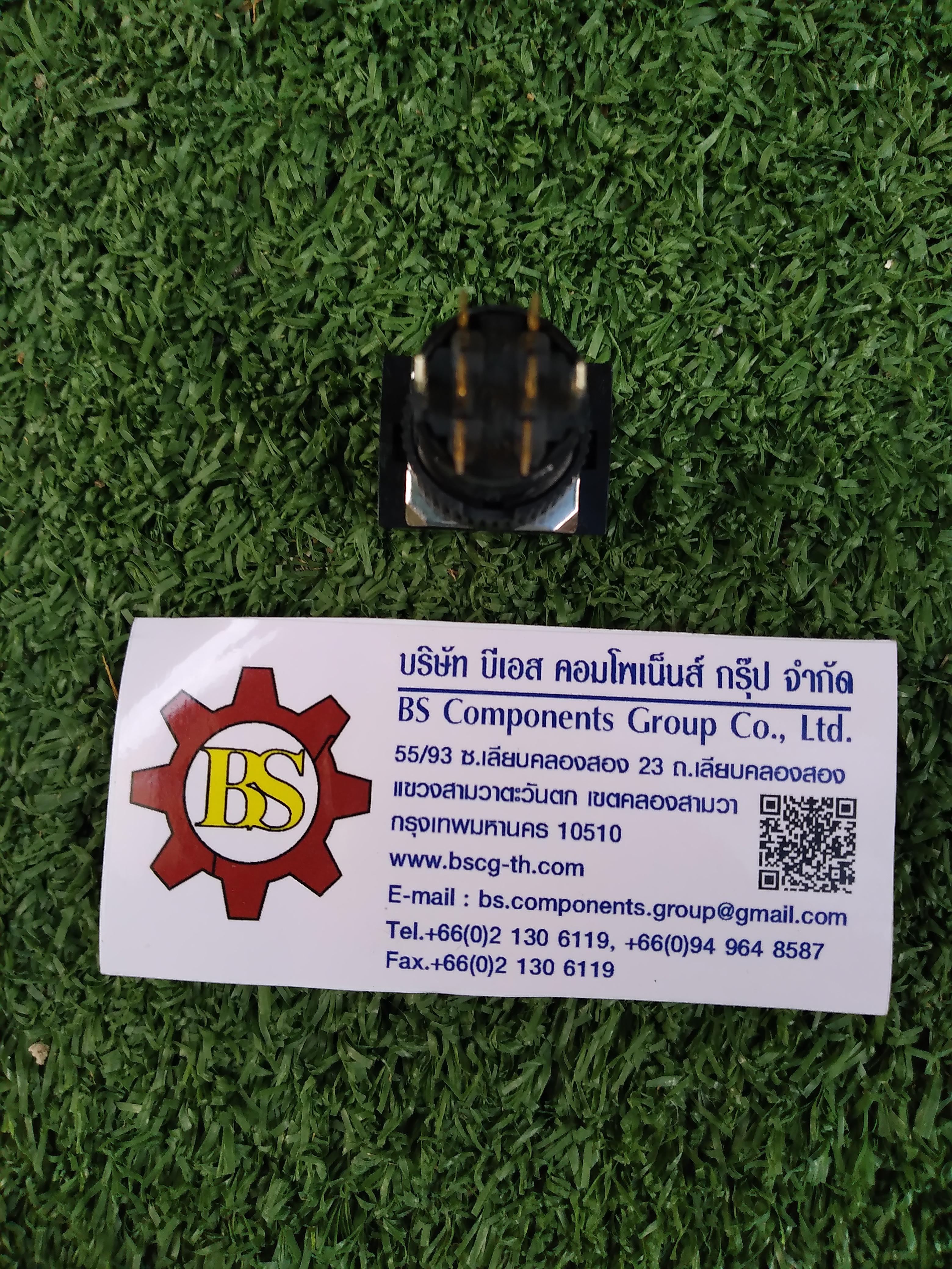 TEND : สวิตซ์ปุ่มกดล็อค 16mm.24V 2NO+2NC สีเขียว คอนแทคสั้น (สี่เหลี่ยม)