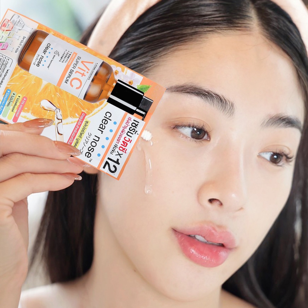 (1ซอง) Clear Nose Vit C Super Serum 8g เคลียร์โนส ซุปเปอร์วิตซี บูสเตอร์ เซรั่มวิตซีสูตรเข้มข้นX12