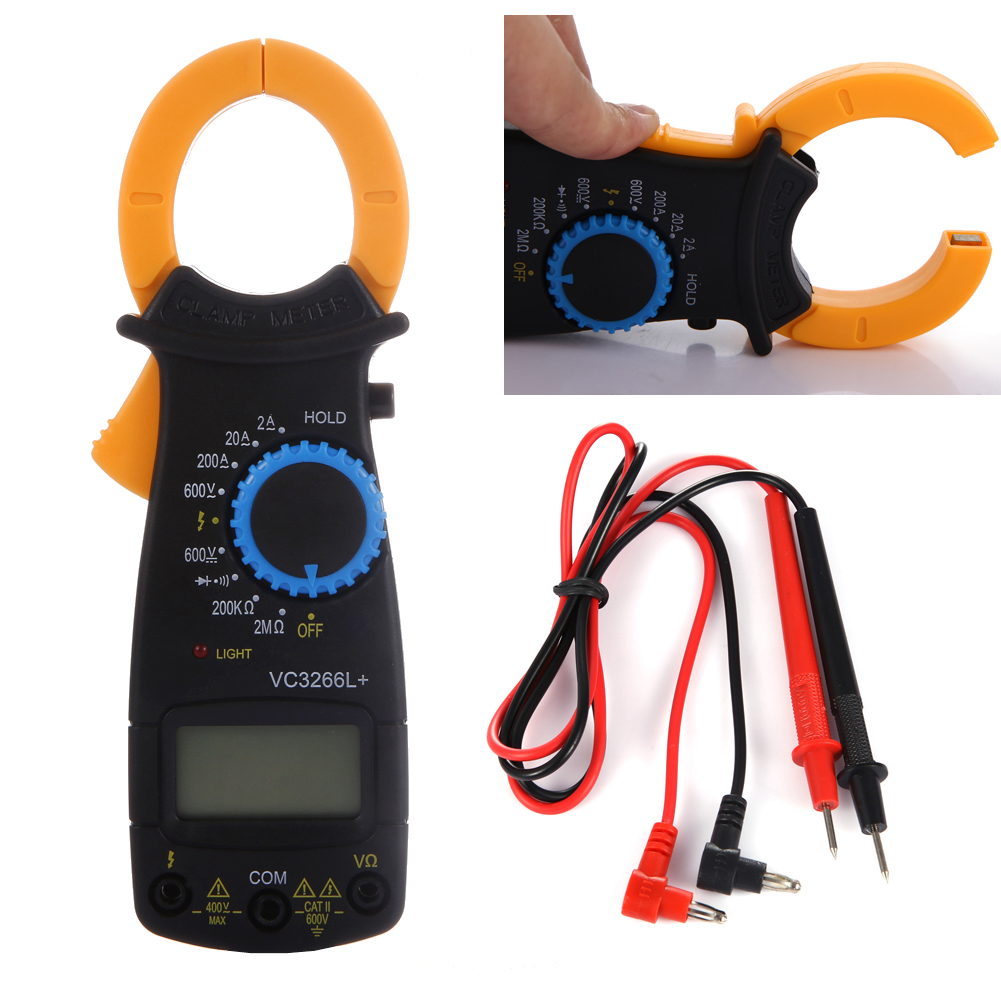 VC3266L+ (VC3266F) Mini Digital Clamp Multimeter 2A 20A 200A(AC) AC/DC Voltmeter Ammeter Resistance